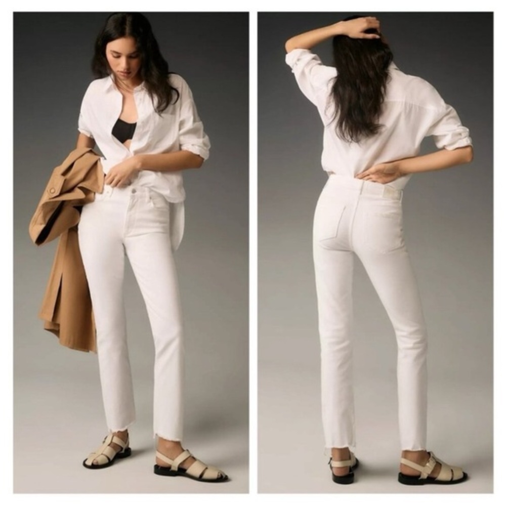 Paige Jeans Cindy Straight in White Noise Grand Hem